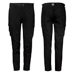 Apache Barkerville Trade Cargo Trousers | Slim Fit Workwear | 98% Cotton 2% Elastane | Extendable Hem | Phone Pocket | Durable Men's Work Trousers | W44 Leg 31 & 33