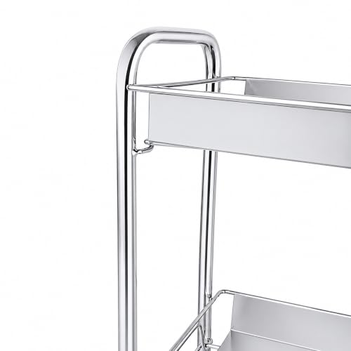 Image of Zepdos Stainless Steel 2-Tier Kitchen Rack and Organizer Spice Rack for Kitchen Container Organizer Counter top Pantry Stand, Spices Jar Holder Cup Glass, Dish Rack (2 Tier Rack Silver)