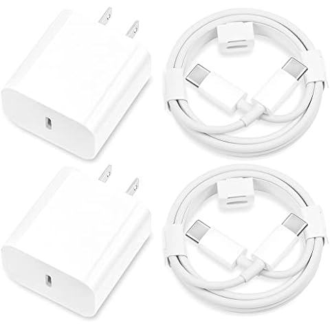 iPhone 16 15 Charger Fast Charging,2-Pack 20W USB C Fast Charger with 6 Ft USB C to USB C Cable for iPhone 16/15 Pro Max/Airpods 4/iPad Pro 12.9,11 inch/iPad Air 5th/4th 10.9 inch/iPad Mini 6 Cover