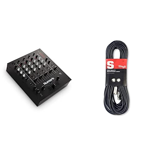 Numark M6 USB - Mezclador DJ de 4 canales, interfaz de audio integrada, EQ de 3 bandas, entrada...