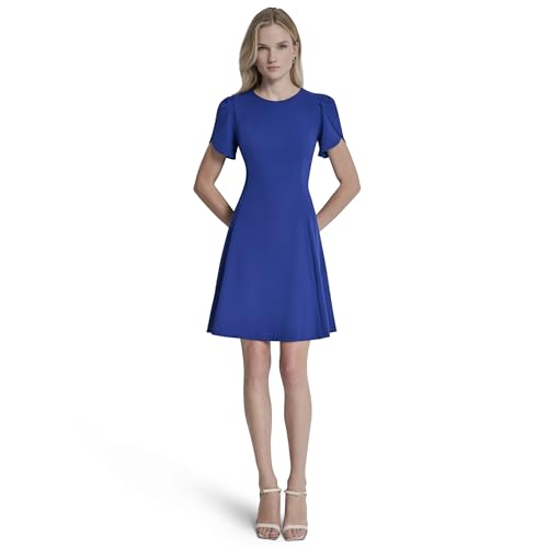 Image of DKNY Women's Tulip Sleeve Fit & Flare Mini Dress
