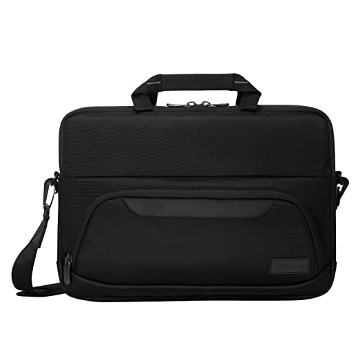 Targus 12-14" Laptop Bag for Business and Travel, Black - Computer Messenger Bag for Men and Women, Durable Water-Resistant Material, Fits 12-14" Laptops and Chromebooks (TBS579GL)