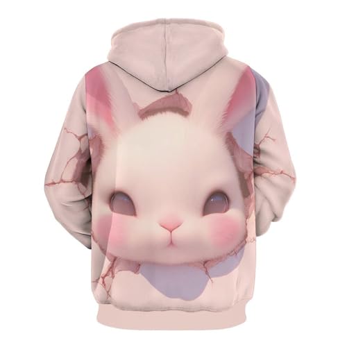 Sweatshirt pullover lapin de dessin animé, idée cadeau originale taille S