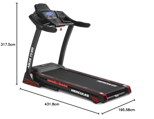 Image of Hercules Fitness T5100 6.0 HP Peak DC Motorized Foldable Treadmill | 15 Level Auto Incline | MP3 Player Available | Max Speed 20 Km /Hr | Max User Weight 140 Kg