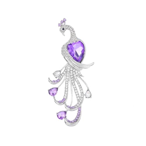WMHaiMo Rhinestone Peacock Brooch Pins for Women Fashion Vintage Crystal