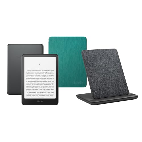 Kindle Paperwhite Signature Edition (2024 Release) 32 GB Sans publicités Avec étui jade transparent et station de charge sans fil