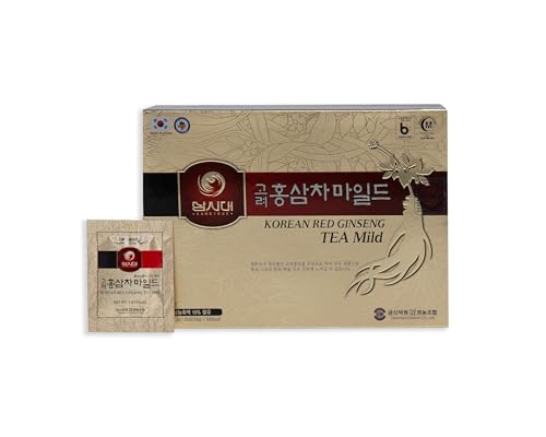 Té de Ginseng Rojo Coreano – Caja de 50 bolsitas – Raíces de 6 años – Energía, memoria e inmunidad – Para infusión caliente o fría