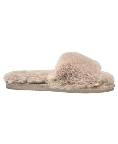 Nine West Women's Cozy Fleece Slide Slippers – Soft Plush Fur with Open Toe Design2