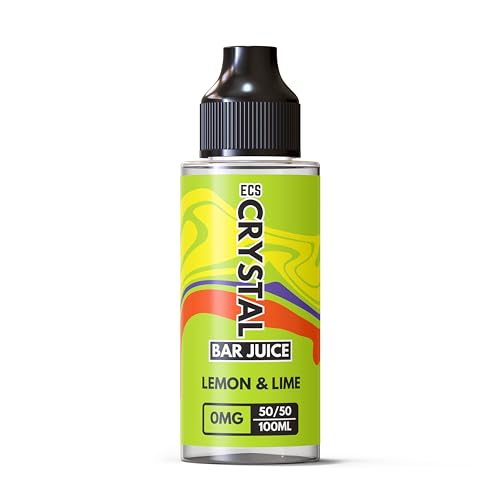 Crystal Bar Juice Lemon & Lime 30,000 Vape Liquid - 50VG/50PG Vape Juice | 0mg with No Nicotine | Premium Flavoured Juice