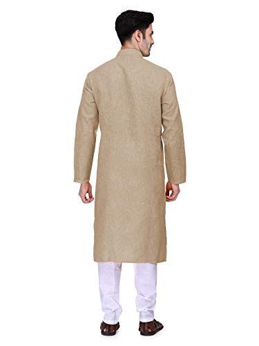 Elina fashion Men's Cotton Kurta Pajama Set Tunic Indian Traditional Wear3