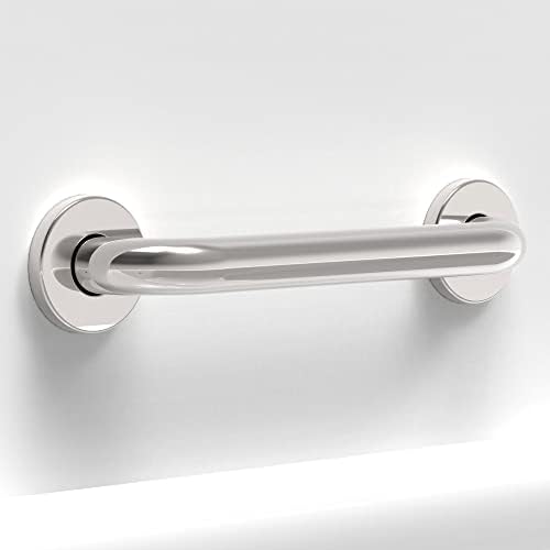 AmeriLuck Stainless Steel Bath Safety Grab Bar, ADA Compliant 500lbs Loading Capacity (Chrome, 12 inch)