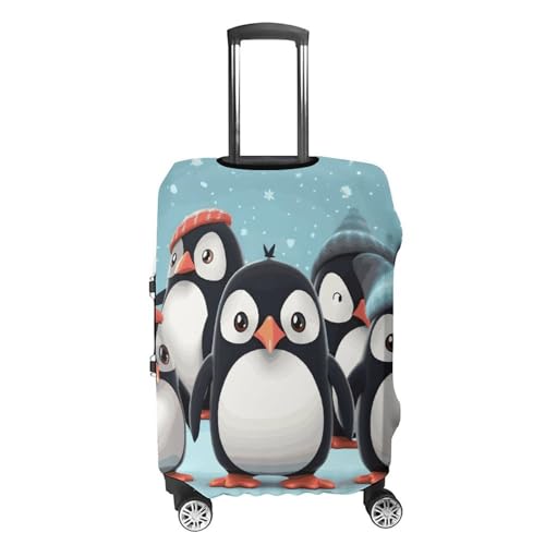 Cute Penguins Printed Luggage Cover Protector, Fits 18-32 Inch Luggage4