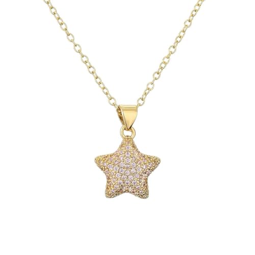 Collier chaîne étoile cz cadeau idéal en acier inoxydable tendance