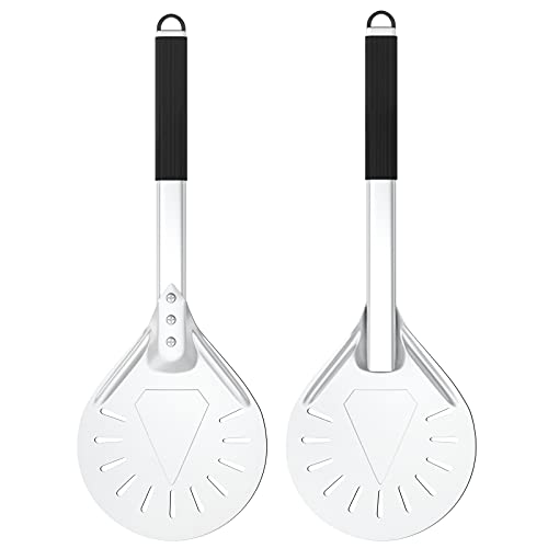 Geperforeerde draaiende pizzaschil, 7 inch aluminium pizza-peddel met antislip hittebestendige handgreep, pizzaschop voor zelfgemaakte pizza's brood - Image 4