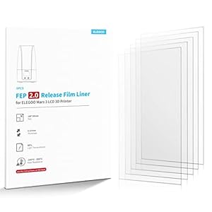 ELEGOO 5 stuks PFA Release Liner film met 0,127 mm dikte en sterkere release-functionaliteit, compatibel met Elegoo Mars…
