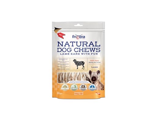 Frigera Lammohren mit Fell 100g – Natürliche, Proteinreiche Leckerlis für Hunde, Gluten- und Getreidefrei, Barf