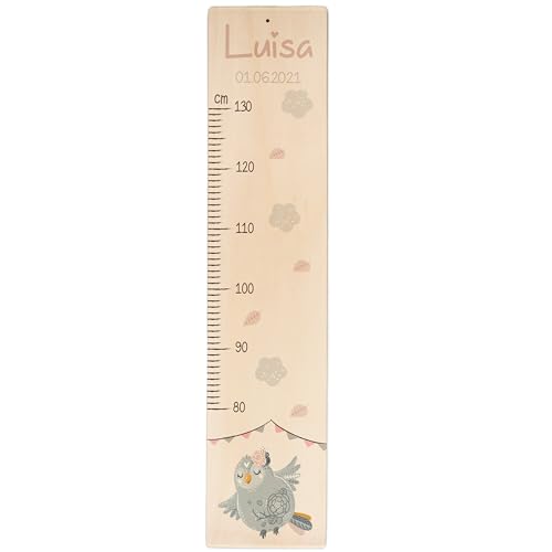KIDSMOOD - Messlatte für Kinderzimmer Personalisiert, 70-140 cm - Messlatte Kinder Holz personalisiert Mit Namen für Baby- & Kleinkinderzimmer - Individuelles Geschenk für Kinder und Babys zum Geburt