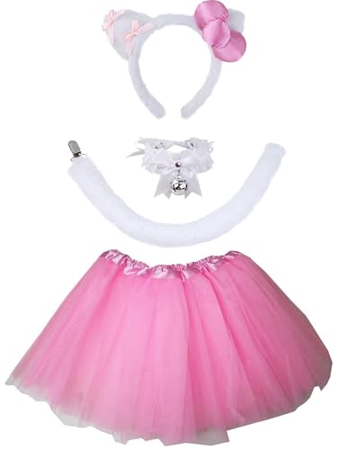 Disfraz Infantil Gato Rosa 4 Piezas Para Niñas miniatura 2