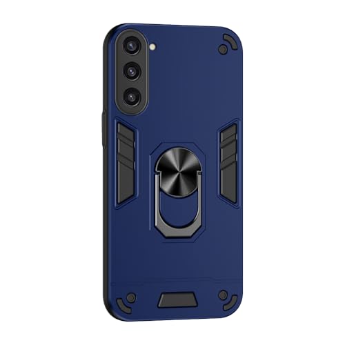 Image of amazon basics Kickstand Mobile Cover (360 Rotating Ring Holder) for Samsung Galaxy S23 Plus 5G (Blue)