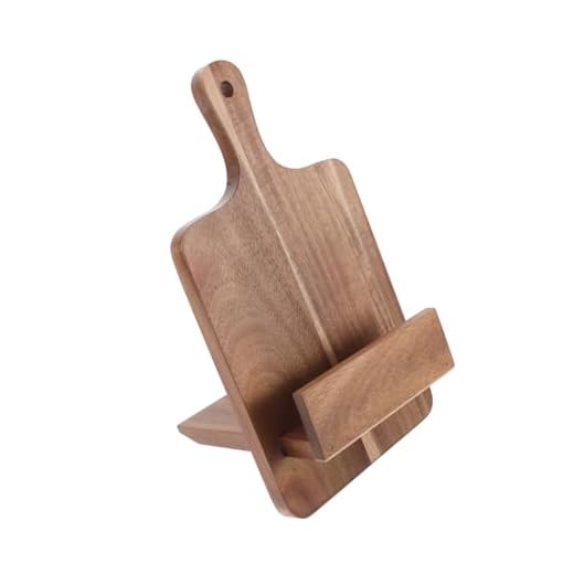 Unomor Kitchen Cookbook Stand Wooden Recipe Holder Wall-Mounted Menu Display Rack Book Holder Stand
