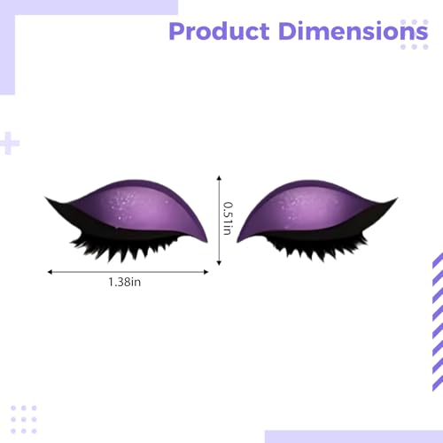 8 Pcs Lazy Eyeshadow Eyelash Patches, Reusable Makeup Stickers, Waterproof Colorful Eye Shadow and Lash Sticker, 1.4 x 0.5 in / 3.5 x 1.3 cm, Lightweight Plastic, Quick Daily Makeup - Image 4