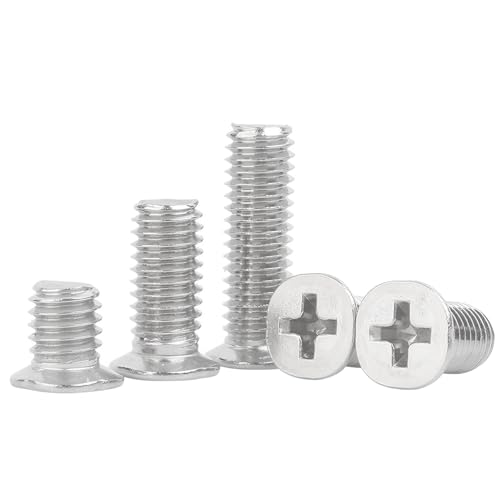 Qrity M4x8mm Edelstahl Senkschrauben, Kreuzschlitz Maschinenschrauben, Kleine Befestigungsschrauben, für Maschinen, Möbel, Holz, 20 Stück