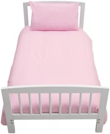2 Piece Bedding Set Pillowcase+Duvet Cover for Baby Toddler to fit Cot/Cot Bed (120cm x 150cm, White)