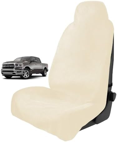 JOJOBAY PU Leather Car Seat Covers For Dodge Ram 2009-2025 - 2-Piece Front Set, Waterproof, Airbag Compatible, Black