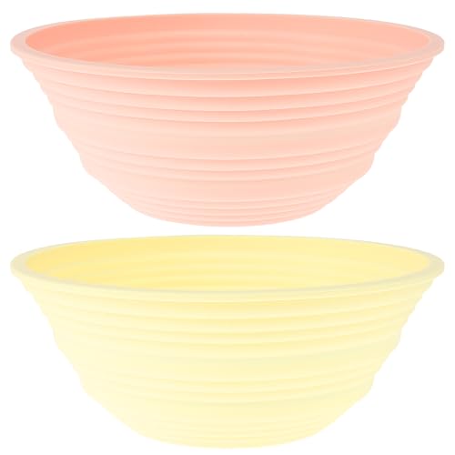 2PCS Silicone Banneton Bread Proofing Baskets,9 Inch Round & 10 Inch Oval Sourdough Tools Kit,Foldable Sourdough Baking Baske,Wa