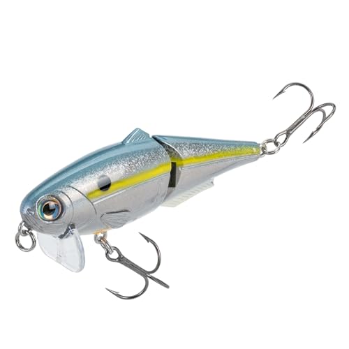 Strike King (HCWS2-591) Wake Shad Fishing Lure, Single Jointed Swimming Topwater Wakebait, 1-Ounce, Size 2 Treble Hooks, Sexy Shad 2.0
