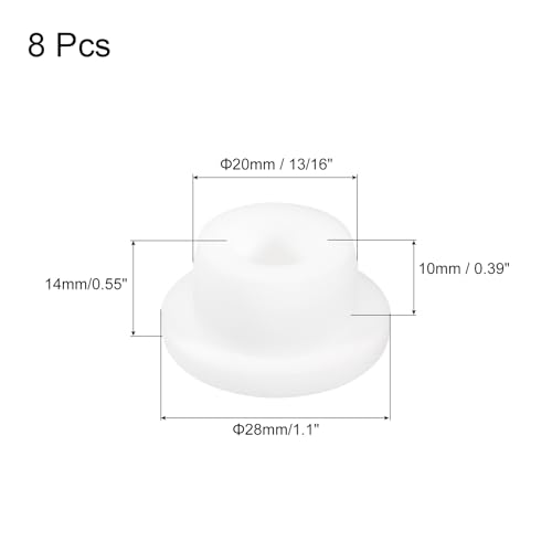 Image of MECCANIXITY 8pcs T-Shaped Silicone Plugs 20mm 13 /16 Inch Dia Snap in Plug Hole Seal Cover Round Rubber Stopper for Kitchen Rubber Bulkheads Waterproof Sealing Plugs White