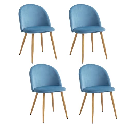 Jzgorc Pack De 4 Silla De Comedor, Silla De Comedor De Terciopelo Suave, Silla De Cocina Con Patas De Metal, Silla De Comedor Moderna Con Almohadilla Protectora Ajustable - Azul Jzgorc Pack De 4 Silla De Comedor, Silla De Comedor De Terciopelo Suave, Silla De Cocina Con Patas De Metal, Silla De Comedor Moderna Con Almohadilla Protectora Ajustable - Azul