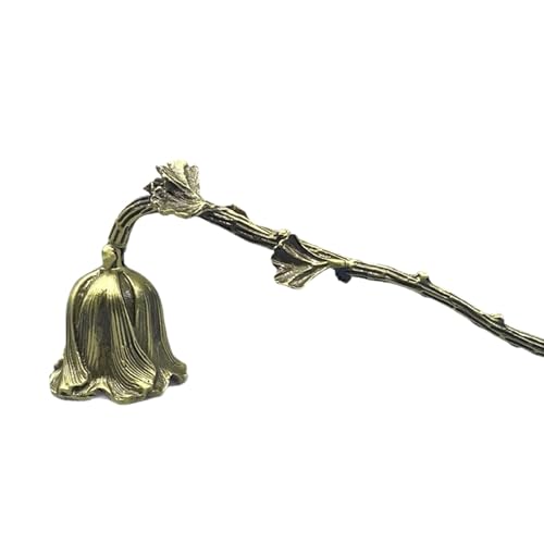 Apagavelas artesanal de bronce con mango largo decorativo en aleación 3