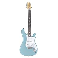 Poplar body maple neck Rosewood fingerboard Inlays: small birds 635JM "S" Pickup Nickel Hardware Saddle width: 1 20/32" Tuner: vintage style, non-locking Colour: stone blue Includes gig bag