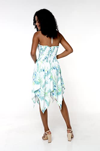 Image of Matchable Couple Hawaiian Luau Shirt or Fairy Dress in Orchid Breeze White