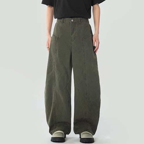 Barrel Jeans Men Super Baggy Skater Denim Pants High Waist Streetwear Barrel Leg Bottoms Loose Relaxed Wide Leg with Pockets2