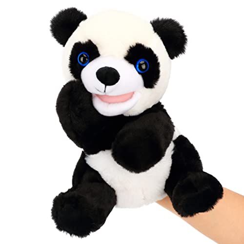 Easfan Panda Hand Puppet Plush Animal Toy With Movable Mouth For Role Play Storytelling Preschool Teaching Birthday Gifts For Kids Boys Girls cover