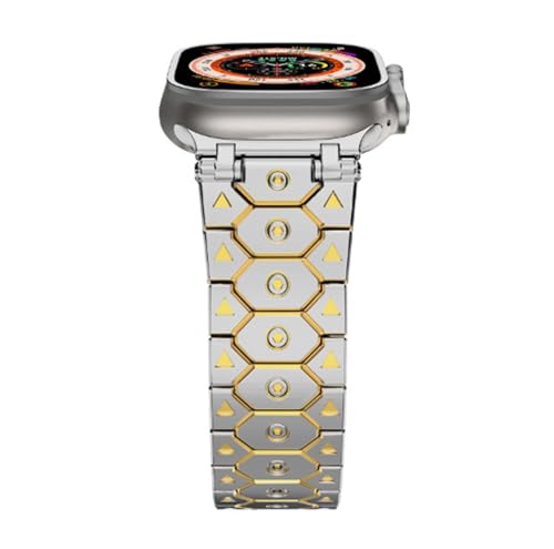 Bracelet en acier Titan Apple Watch Ultra 2 look Octagon chic