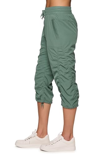 Image of RBX Active Capri Pants for Women Joggers Stretch Lightweight Women's Casual Pant Capri with Drawstring