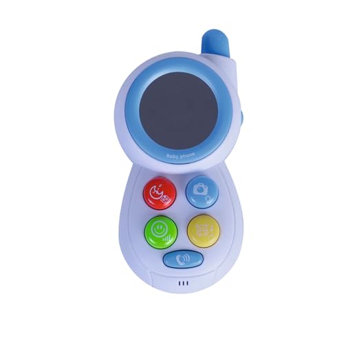 Image of PUCHI Children's Interactive Phone - Blue Toy Smartphone with Lights, Sounds & Mirror, Fun Learning Toy for Toddlers & Kids
