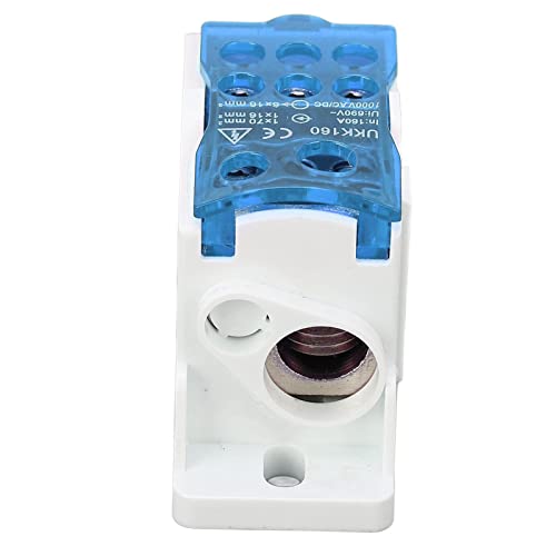 DIN Rail Terminal Block, 690V 160A Clear Lid PA66 (Blue)