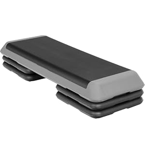 ZENY 43” Exercise Aerobic Step Platform, Adjustable Fitness Stepper with 4 Stackable Risers, Aerobics Stepper Workout Stepper for Home Gym Cardio Strength & Training