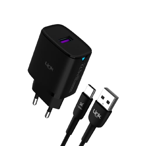C306 22.5W QC3.0 USB Çıkışlı Type-C Kablolu Şarj Aleti, Siyah