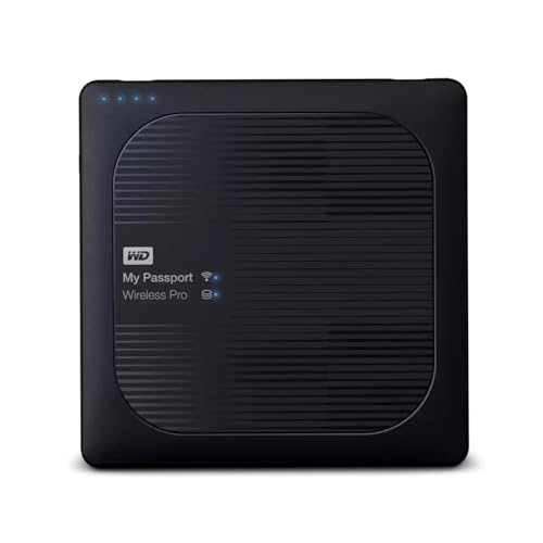 Bild zu WD My Passport Wireless Pro 3TB, drahtlose tragbare externe Festplatte mit USB Power bank, SD 3.0 Kartenleser, SATA, WDBSMT0030BBK-EESN
