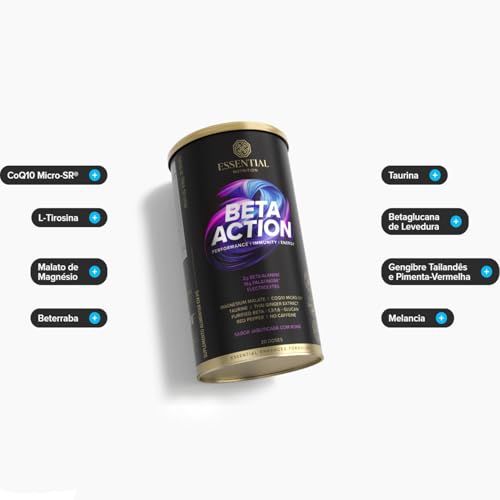 Beta Action - Pré Treino Sem Cafeína - Sabor Jabuticaba com Româ (630g) - Essential Nutrition