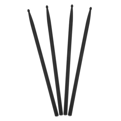 Baquetas de fibra de carbono 4pcs negras ligeras para batería miniatura 1