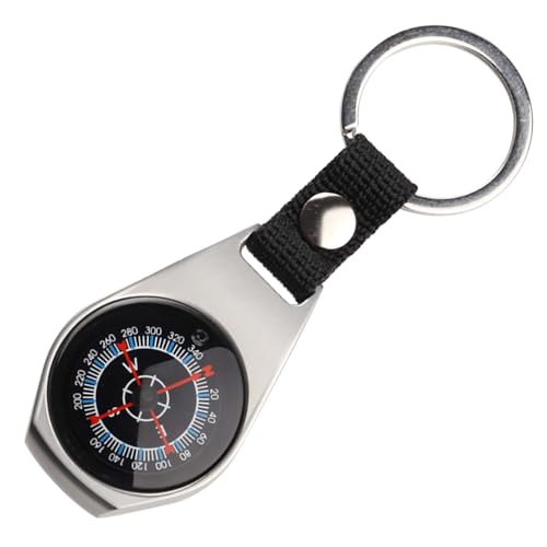 Boussole Porte Clés, Boussole Poche Étanche Aluminium Waterproof Portable Mousqueton Professionnelle Outils Navigation Plein Air pour l'extérieur Le Camping et...