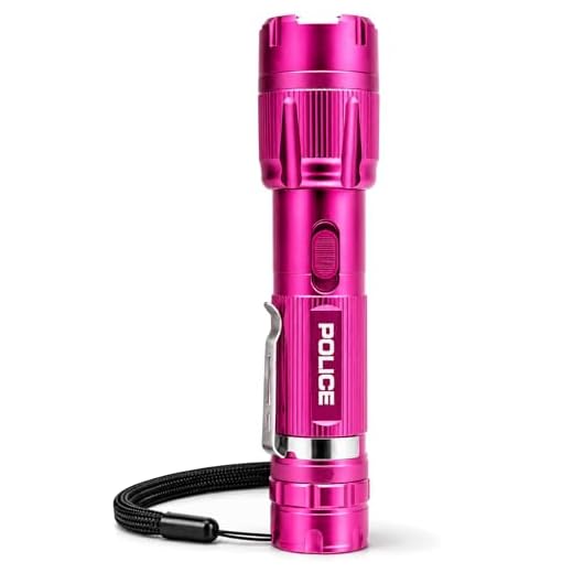 POLICE Stun Gun 1159 - Aluminum Series 59 Billion Rechargeable with LED Tactical Flashlight, Pink