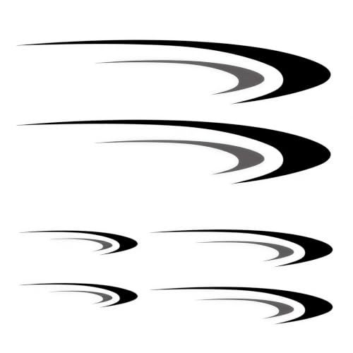TOTMOX Large Vinyl Decals Car Body Stickers Vinyl Stripe Graphics Decals Stickers for Camper RV Trailer Motorhome Black+Gray (DB04850ANPCS)
