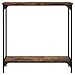 QZZCED Industrial Console Table with Smoked Oak Finish and Metal Frame for Living Room Office Hallway Storage and Display Surface